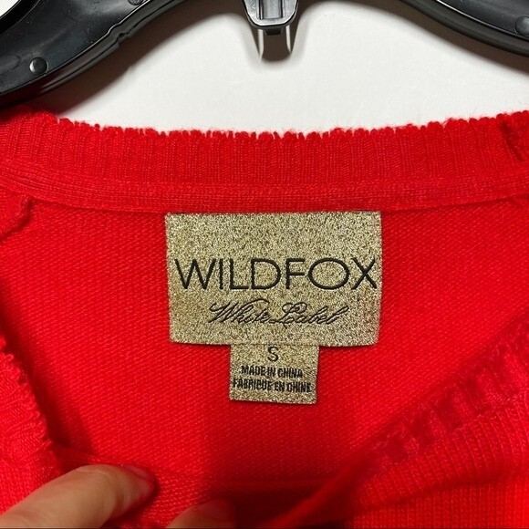 WILDFOX Shopping Is My Cardio Angora Blend Crewneck Sweater in Red S - Picture 10 of 10